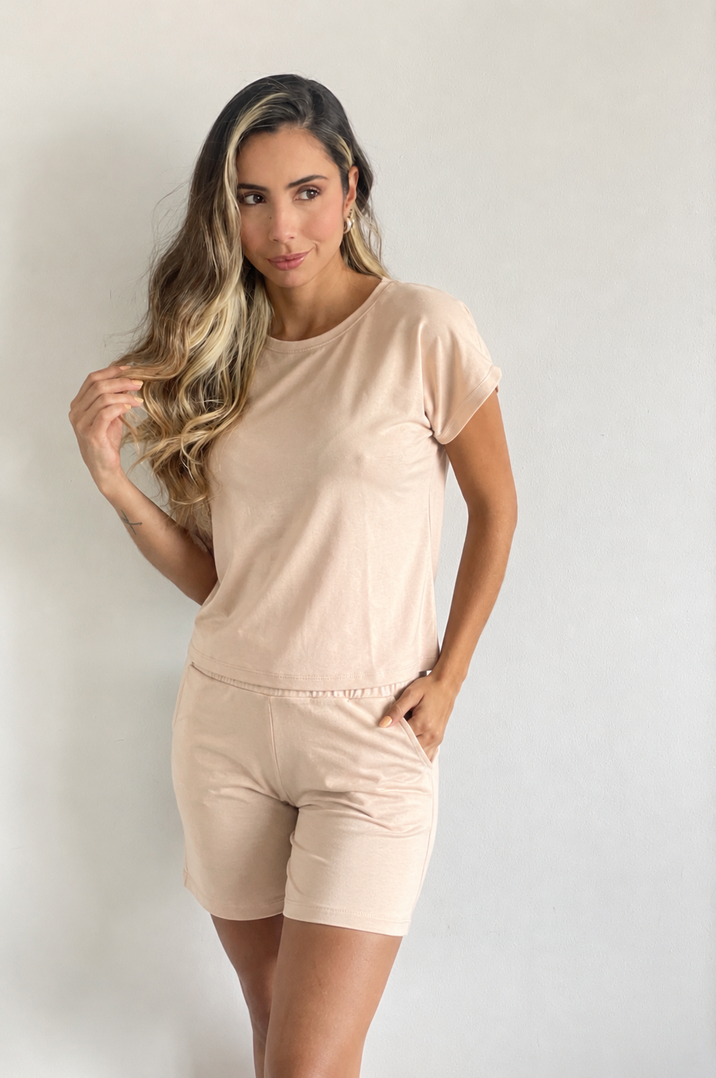 Conjunto bermuda nude